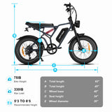 HappyRun Tank G60 Pro Electric Bike 1500W Motor 32 mph 48V 20Ah Battery