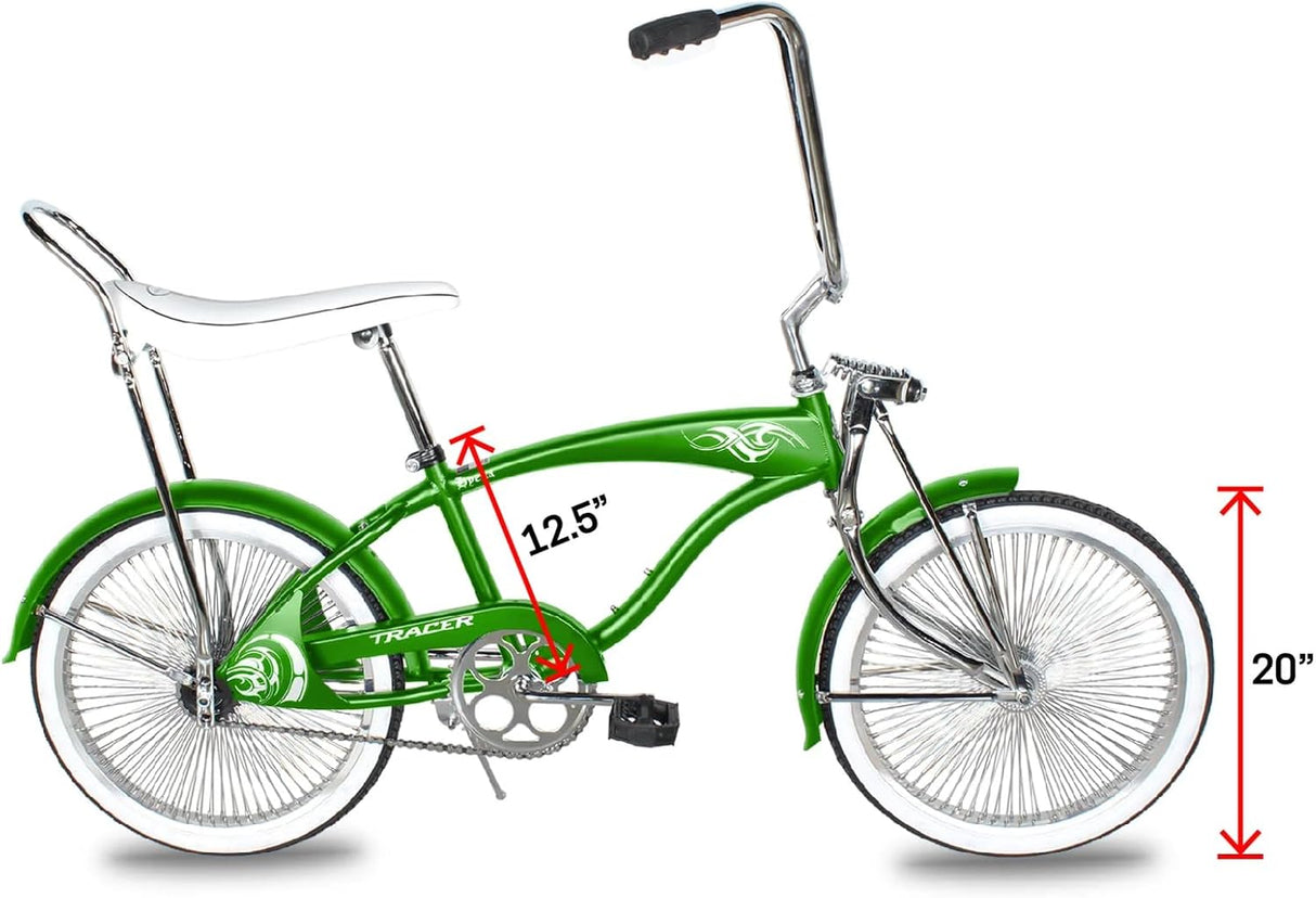 20" Hyena Classic Beach Lowrider Bike w/140H Wheel, Single Speed, w/ Banana Seat