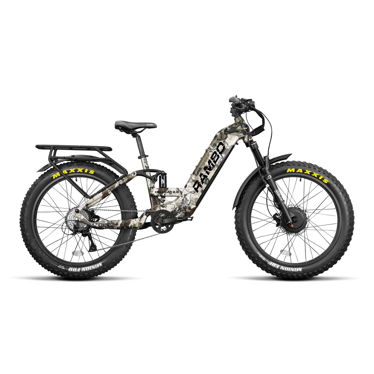 Rambo Hellcat 2.0 FS All-Wheel Drive Up to 32 MPH Dual 1000W 48V 20Ah Electric Hunting Bike