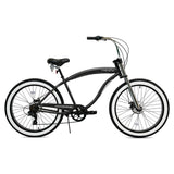 Micargi Largo GT7 26" Beach Cruiser Bike 7-Speed Steel Frame 26x4.0 Fat Tires