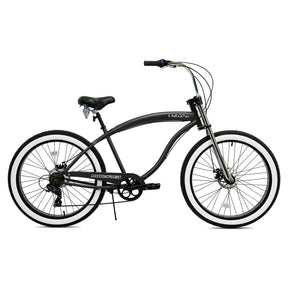 Micargi Largo GT7 26" Beach Cruiser Bike 7-Speed Steel Frame 26x4.0 Fat Tires