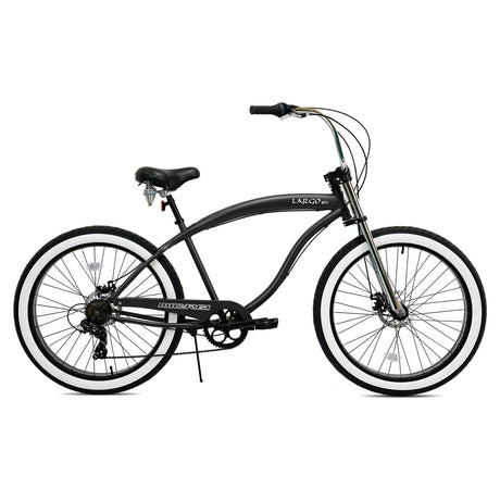 Micargi Largo GT7 26" Beach Cruiser Bike 7-Speed Steel Frame 26x4.0 Fat Tires