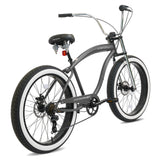 Micargi Largo GT7 26" Beach Cruiser Bike 7-Speed Steel Frame 26x4.0 Fat Tires