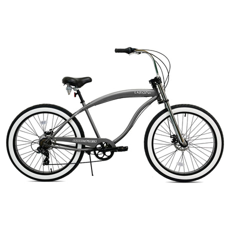 Micargi Largo GT7 26" Beach Cruiser Bike 7-Speed Steel Frame 26x4.0 Fat Tires