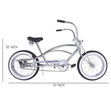 Tracer Master 2.0 GS Chrome 20" Stretch Cruiser Bike Single Speed Lowrider