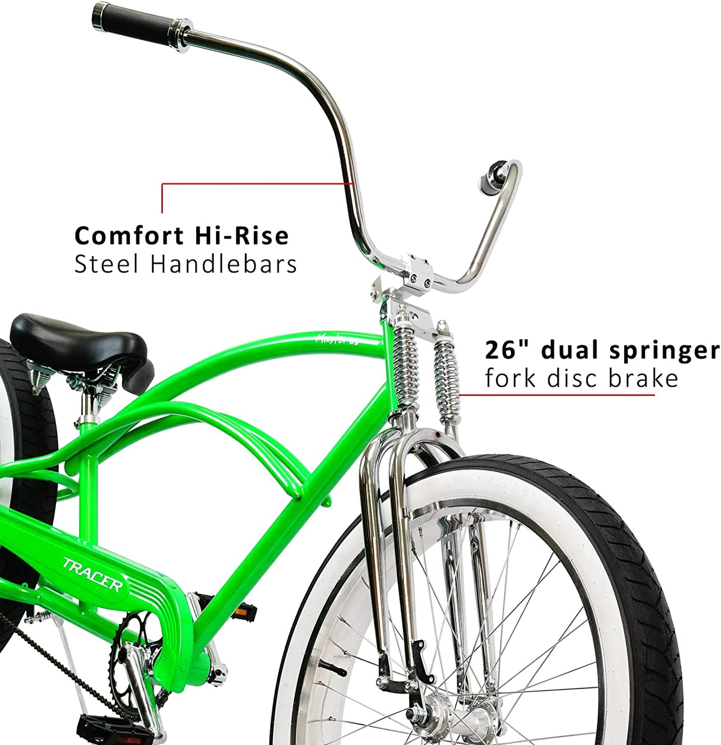 Tracer Master DS 26" Dual Springer Chopper Stretch Beach Cruiser Bike