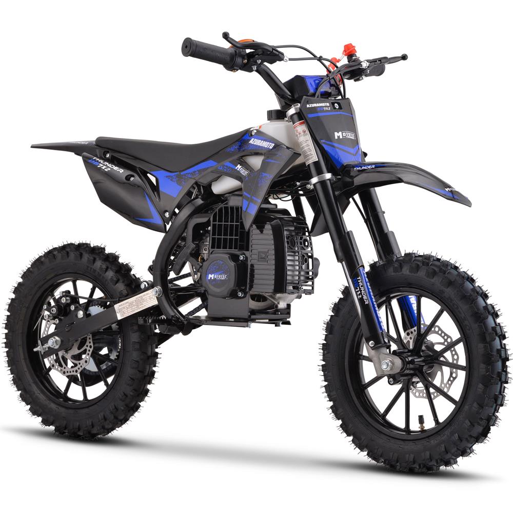 MotoTec Thunder 50cc 2-Stroke Kids Gas Dirt Bike - Blue