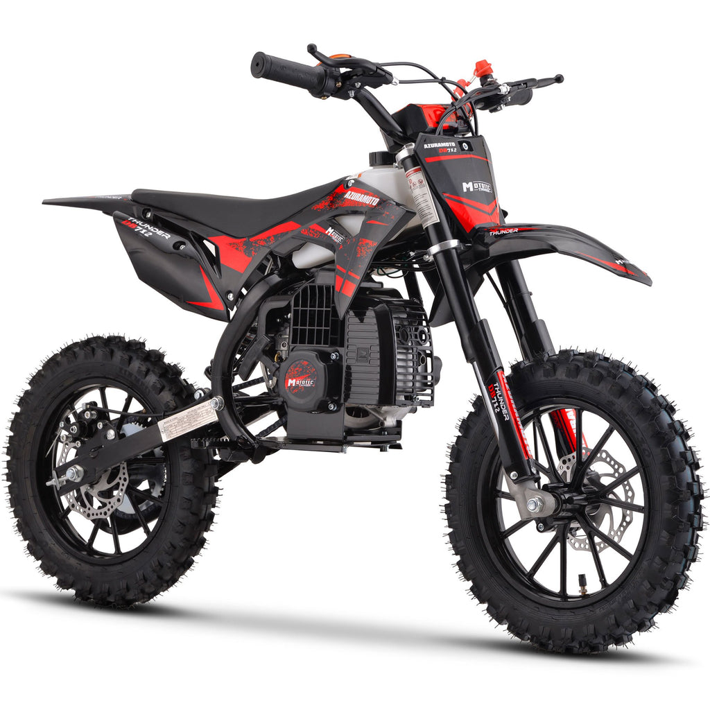 MotoTec Thunder 50cc 2-Stroke Kids Gas Dirt Bike - Red