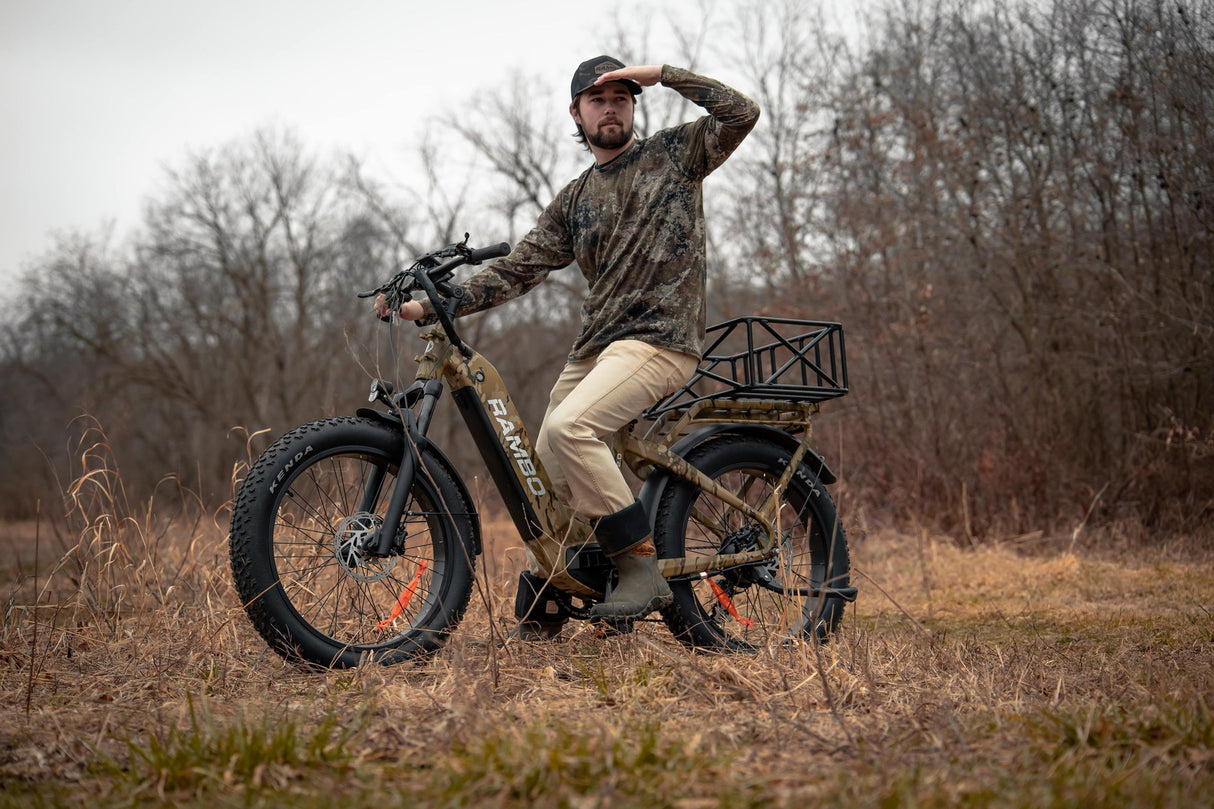 Rambo Savage 2.0 Up to 30 MPH 750W–1000W 48V 15Ah/20Ah Hub Drive Electric Hunting Bike