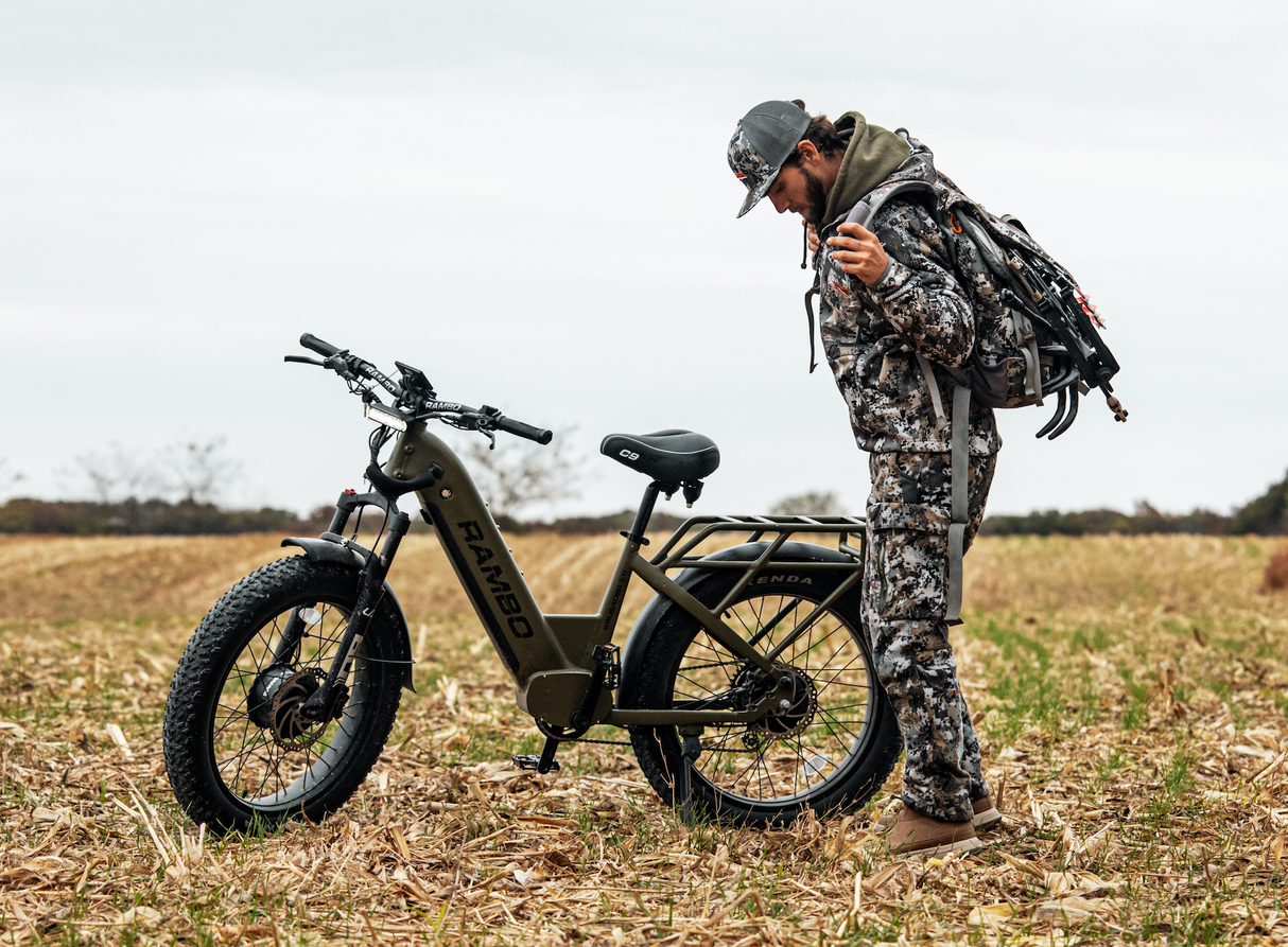 Rambo Krusader 3.0 All-Wheel Drive Up to 28 MPH Dual 500W 48V 15Ah Electric Hunting Bike