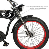 Micargi Cyclone 500W 26" Electric Fat Tire Cruiser 48V 11.6Ah Top Speed 20MPH