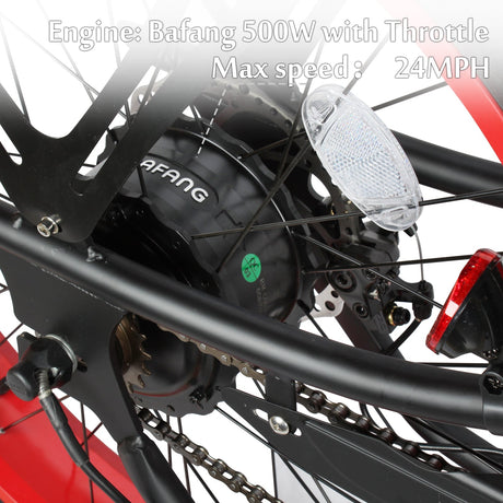 Micargi Cyclone 500W 26" Electric Fat Tire Cruiser 48V 11.6Ah Top Speed 20MPH