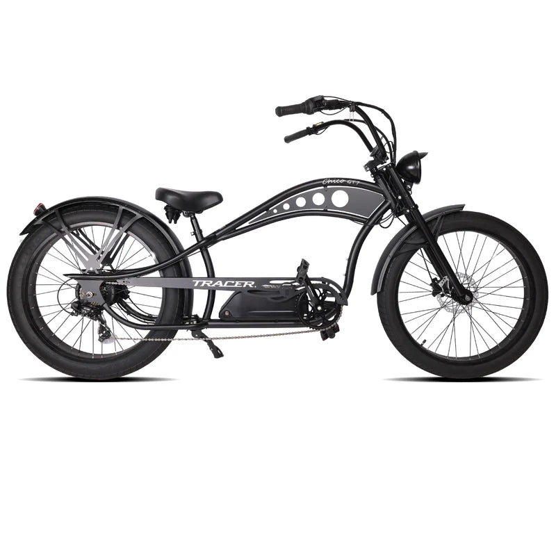 Tracer Chico GT7 750W Stretch Cruiser E-Bike, 48V 20Ah Battery, 50 Mile Range, 26” Fat Tires, Shimano 7-Speed