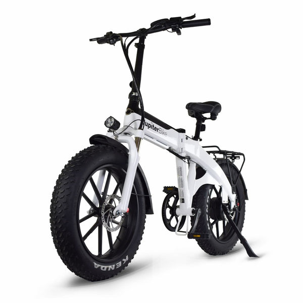 JupiterBike Defiant Pro Fat Tire Folding Electric Bike - White