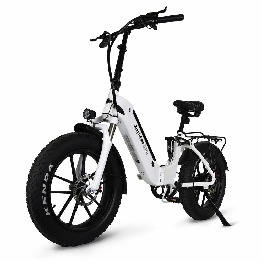 JupiterBike Defiant ST Fat Tire Folding Electric Bike -White