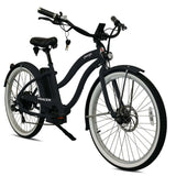 Tracer OMEGA 500W 26" 7-Speed Electric Beach Cruiser Bike for Women, 48V 14Ah Battery, 30–50 Mile Range, 26” Tires, Up to 25 MPH
