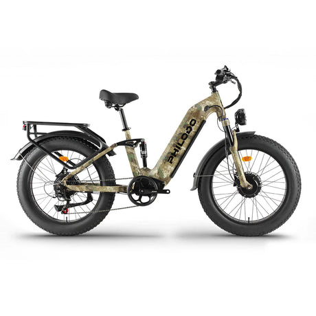 PHILODO FALCON Step-Thru 60V Dual Motor Electric Bike – 5000W Peak, 40-45 MPH, 60V 32Ah UL Battery, Full Suspension Fat Tire eBike
