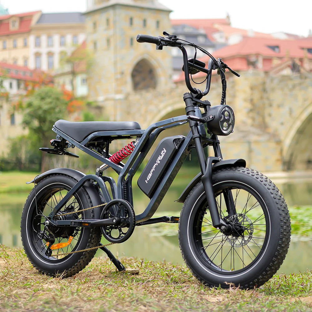 HappyRun Tank G60 Pro – 2000W Moped-Style Off-Road Electric Bike | 25Ah Battery, Full Suspension, Fat Tires