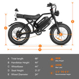 HappyRun G70 Dual-Battery Electric Cargo Bike 1000W Motor 28 mph 48V 30Ah Battery