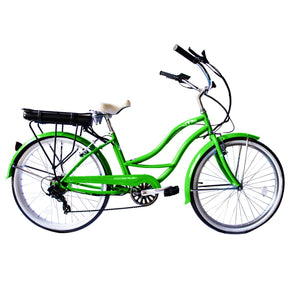Micargi Bali 350W 26" Electric Beach Cruiser 15.5MPH Top Speed 48V 10.5Ah 7-Speed Pedal Assist
