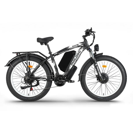 PHILODO H8 60V Dual Motor Electric Bike – 5000W Peak, 40–45 MPH, 60V 25Ah Battery, Fat Tire All-Terrain eBike