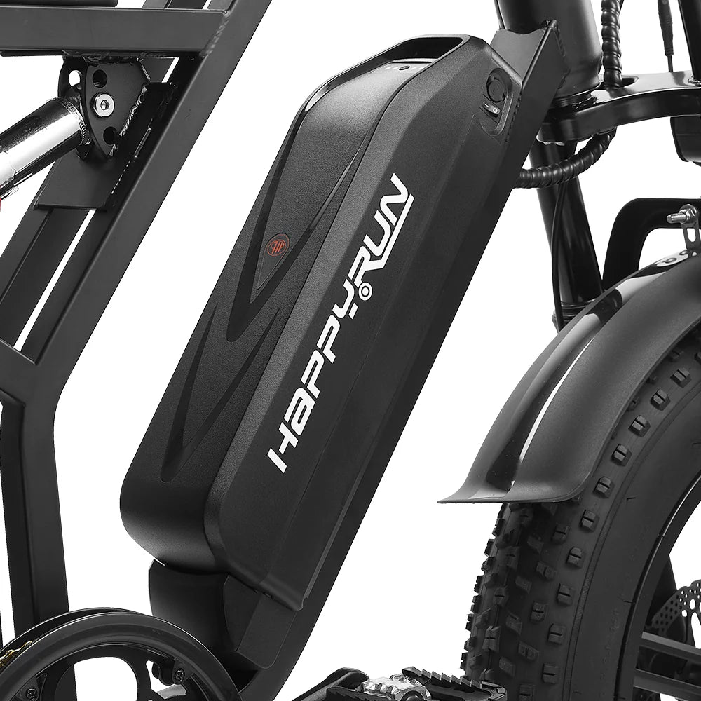 HappyRun Tank G60 – 1500W Fat Tire All-Terrain Electric Dirt Bike | Full Suspension, Hydraulic Brakes, Long-Range Battery