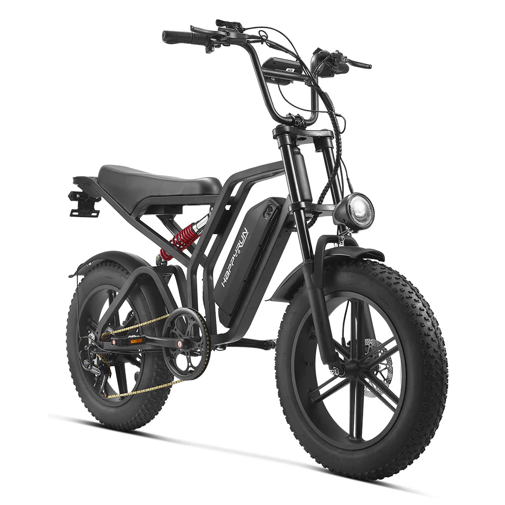 HappyRun Tank G60 – 1500W Fat Tire All-Terrain Electric Dirt Bike | Full Suspension, Hydraulic Brakes, Long-Range Battery