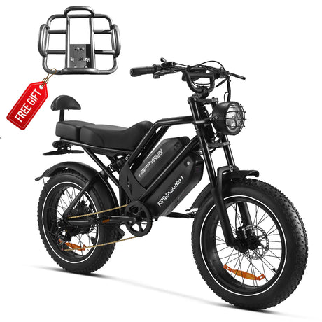 HappyRun G70 Dual-Battery Electric Cargo Bike 1000W Motor 28 mph 48V 30Ah Battery