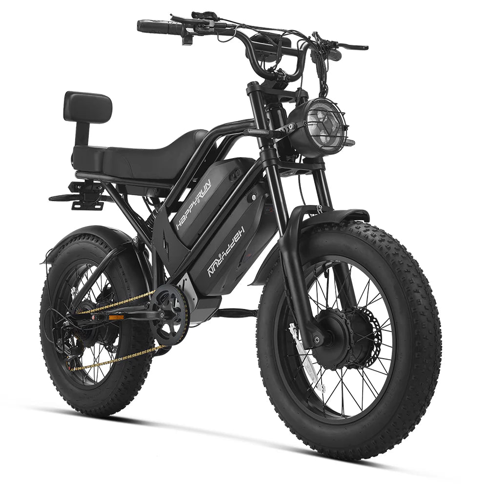 HappyRun G70 Pro Dual-Battery Electric Cargo Bike Dual 1000W Motors 28 mph 48V 30Ah Battery