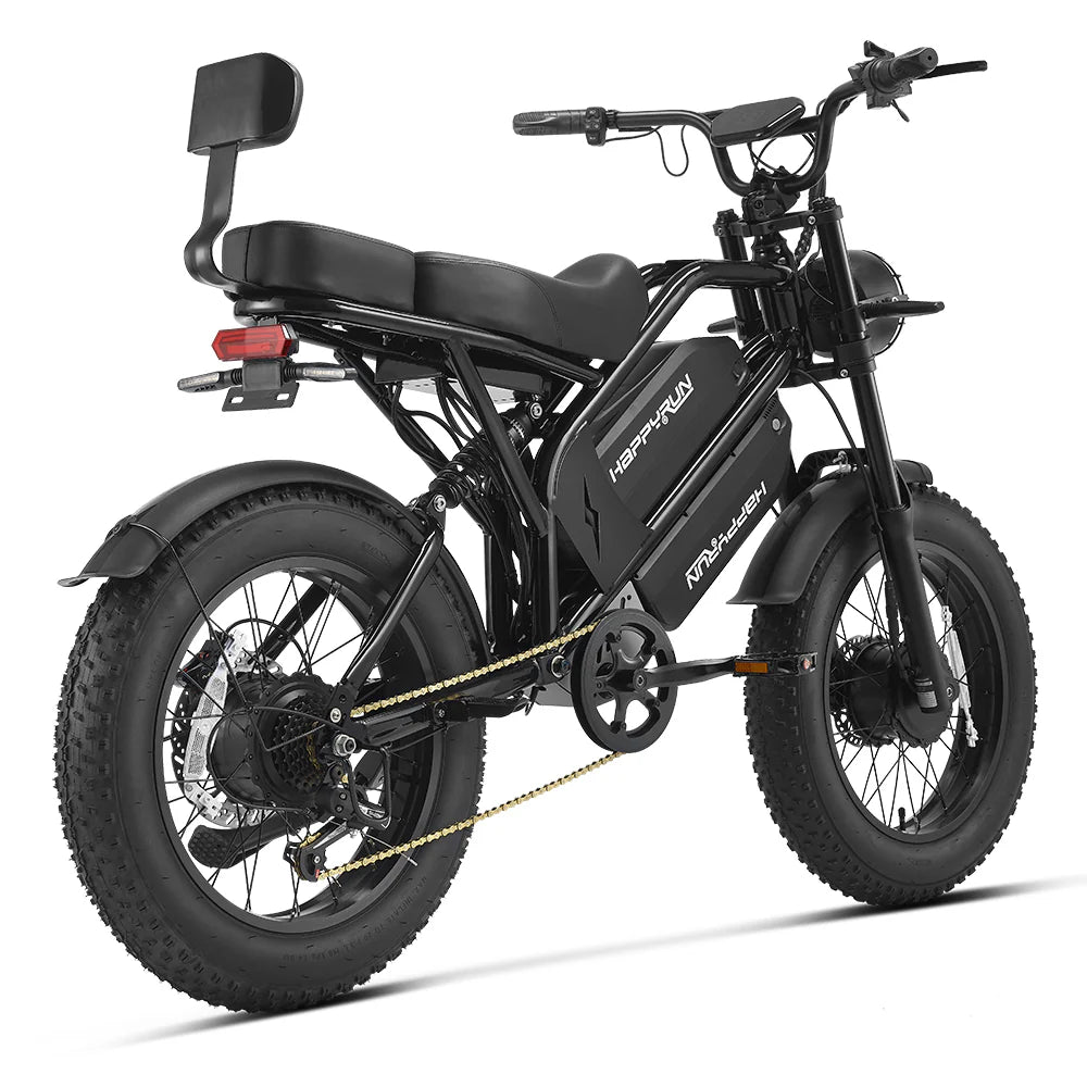 HappyRun G70 Pro – 5000W Dual-Motor Dual-Battery Electric Cargo Bike | AWD, Full Suspension, Family Utility E-Bike