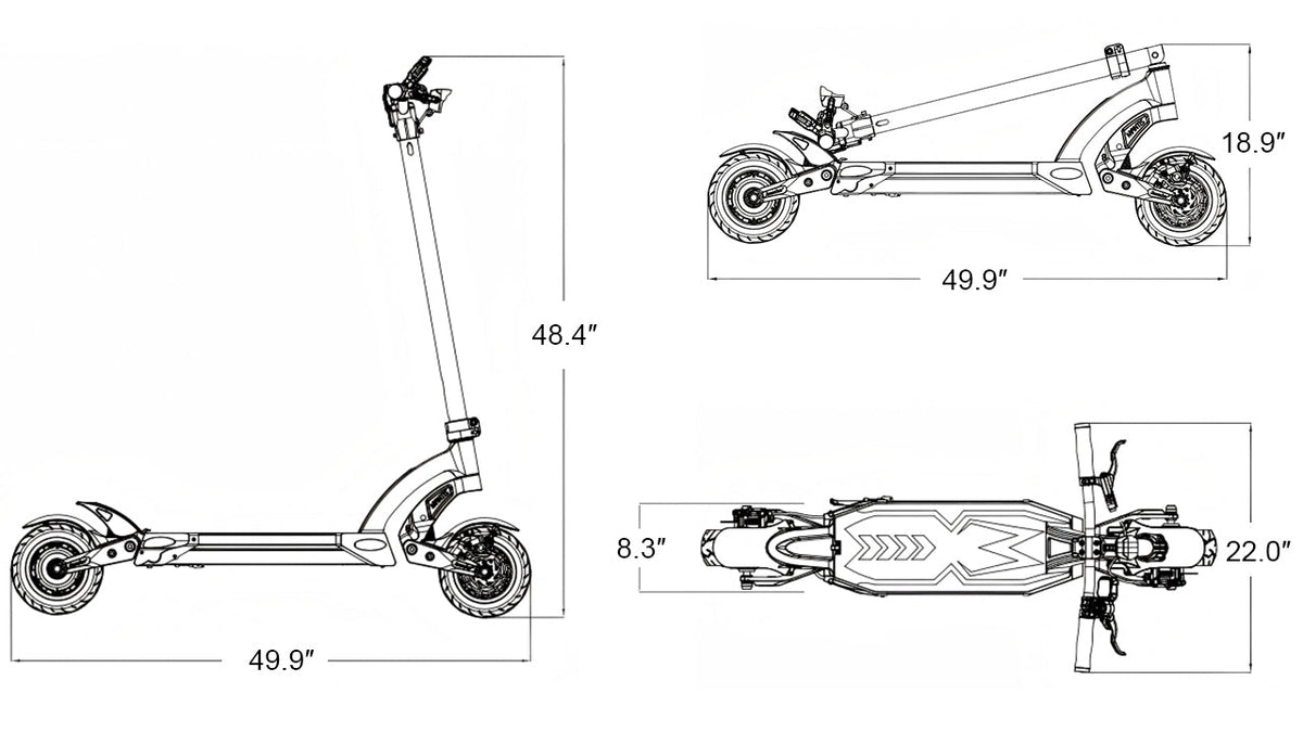 Kaabo Mantis 10 Lite Electric Scooter – 31 MPH, Dual 500W Motors, 48V 13Ah Battery