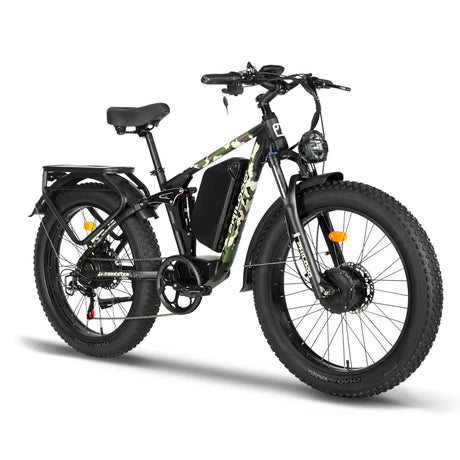 PHILODO Forester 60V Dual Motor Electric Bike – Full Suspension Fat Tire eBike, Long Range 60V Battery, High Power All-Terrain Electric Bicycle