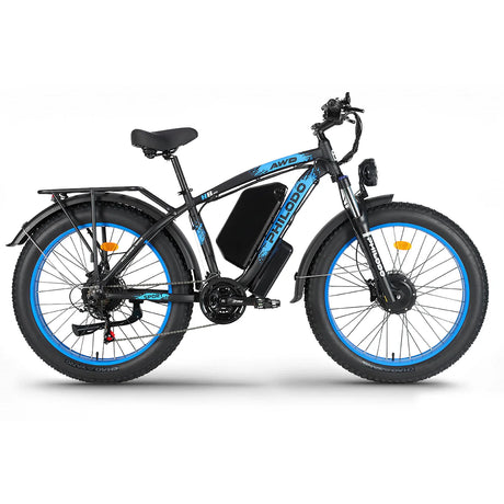 PHILODO H8 60V Dual Motor Electric Bike – 5000W Peak, 40–45 MPH, 60V 25Ah Battery, Fat Tire All-Terrain eBike