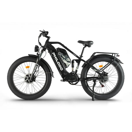 PHILODO Jumbo Dual Motor Dual Battery Electric Bike – 3000W Peak, 35 MPH, Dual 48V 23Ah Batteries, Full Suspension Fat Tire eBike