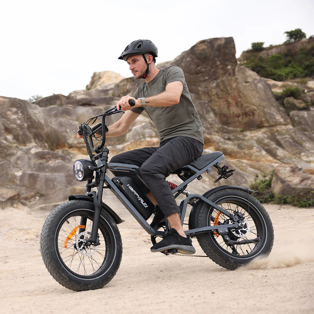 HappyRun Tank G60 Pro – 2000W Moped-Style Off-Road Electric Bike | 25Ah Battery, Full Suspension, Fat Tires