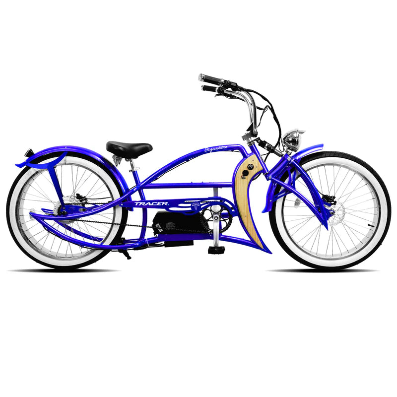 Tracer Signature Pro 800W Chopper Cruiser E-Bike, 48V 17.5Ah Battery, 25 MPH Top Speed, 30 Mile Range, 26” Fat Tires