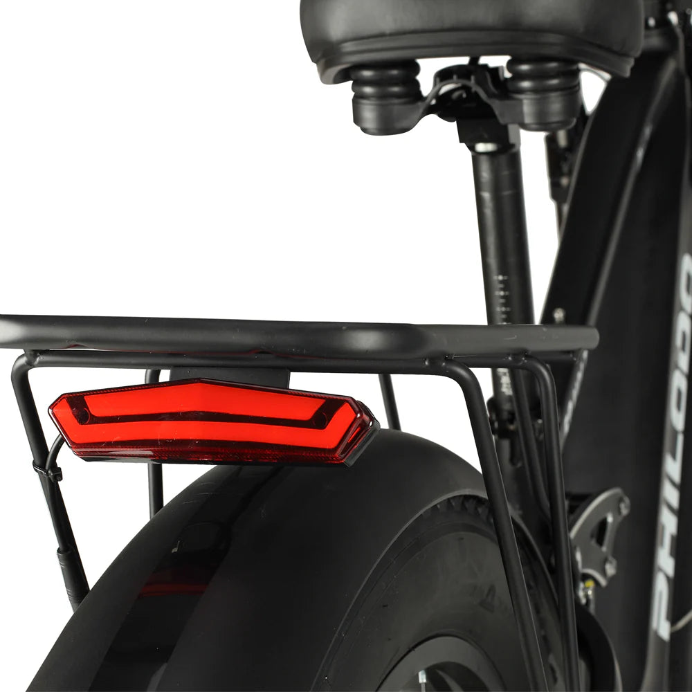 PHILODO Hunter 52V Full Suspension Electric Bike – 1500W Peak, 36 MPH, 52V 23Ah Battery, Fat Tire All-Terrain eBike