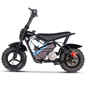 MotoTec 24V 250W Electric Powered Mini Bike Black 250W Motor 10 mph 24V 9Ah Battery