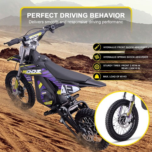 MotoTec 36v 1000w (HP112E) Electric Dirt Bike Purple