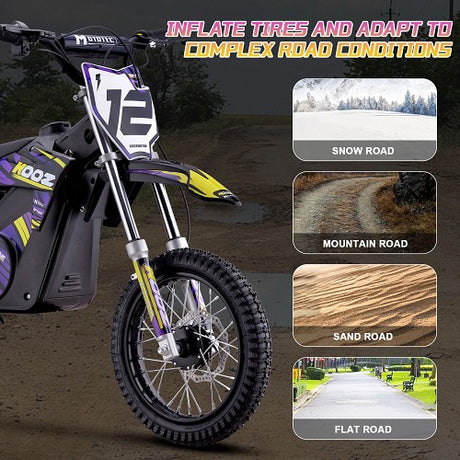 MotoTec 36V 1000W (HP112E) Electric Dirt Bike 1000W Motor 18 mph 36V 7.8Ah Battery