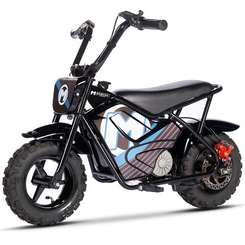 MotoTec 24V 250W Electric Powered Mini Bike Black 250W Motor 10 mph 24V 9Ah Battery