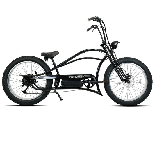 Tracer Tracker DS7 26" 800W Stretch Cruiser E-Bike, 48V 17.5Ah Battery, 25 MPH Top Speed, 25 Mile Range, Shimano 7-Speed