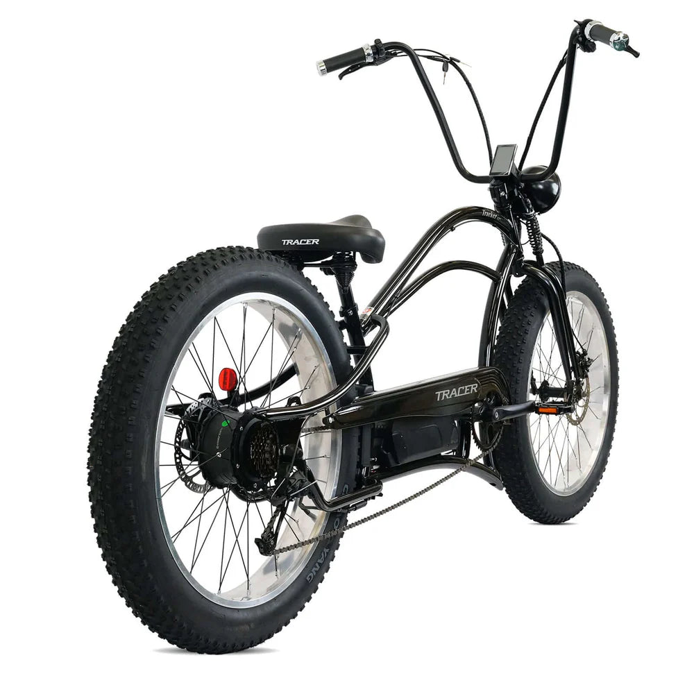 Tracer Tracker DS7 26" 800W Stretch Cruiser E-Bike, 48V 17.5Ah Battery, 25 MPH Top Speed, 25 Mile Range, Shimano 7-Speed