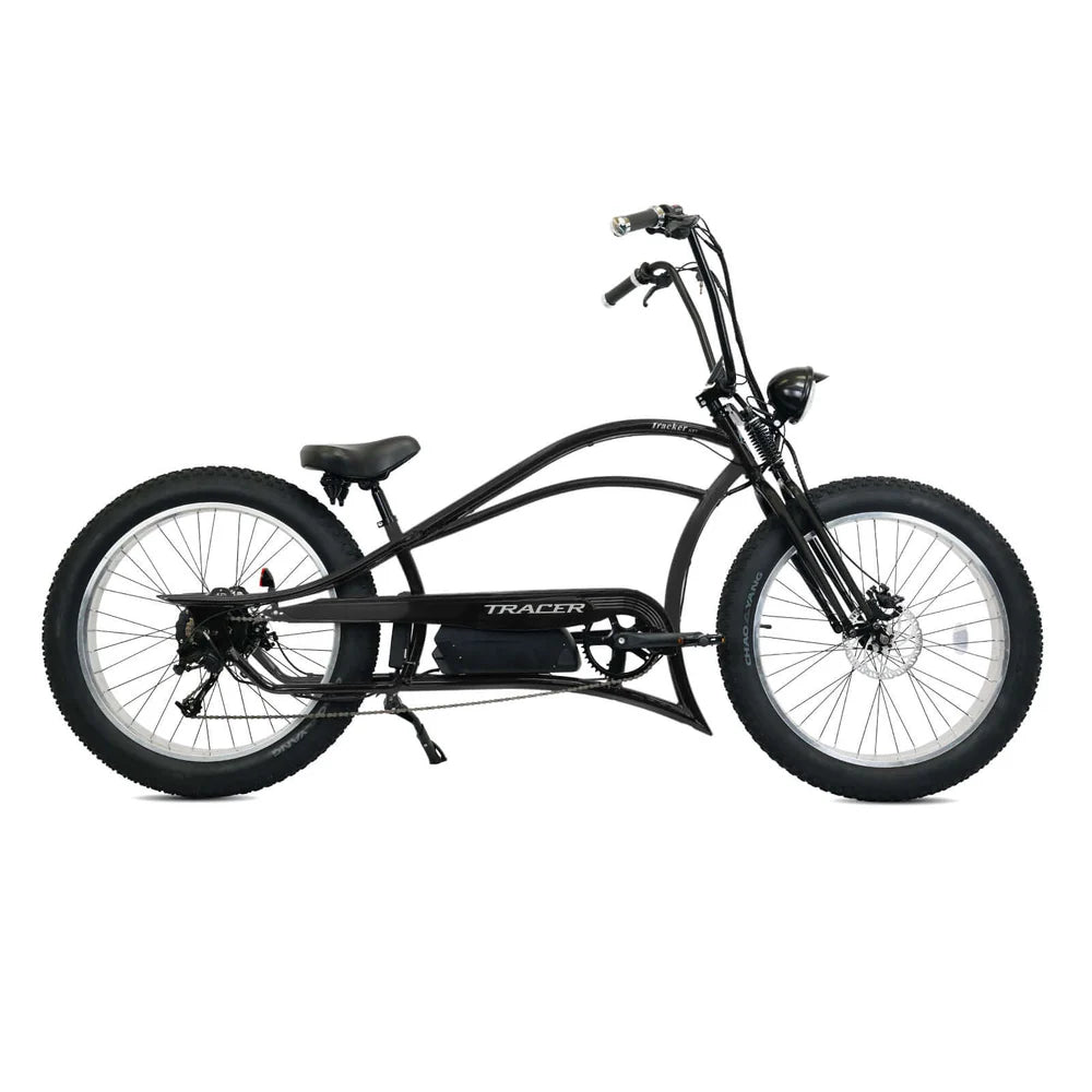 Tracer Tracker DS7 26" 800W Stretch Cruiser E-Bike, 48V 17.5Ah Battery, 25 MPH Top Speed, 25 Mile Range, Shimano 7-Speed