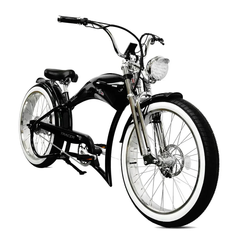Tracer Twenty5 GTS 500W 26" Stretch Cruiser E-Bike, 48V 17.5Ah Battery, 30–50 Mile Range, 26” Fat Tires, Up to 25 MPH