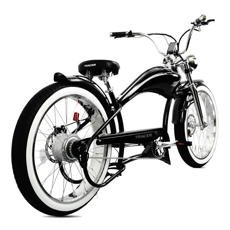 Tracer Twenty5 GTS 500W 26" Stretch Cruiser E-Bike, 48V 17.5Ah Battery, 30–50 Mile Range, 26” Fat Tires, Up to 25 MPH