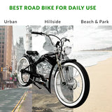 Tracer Twenty5 GTS 500W 26" Stretch Cruiser E-Bike, 48V 17.5Ah Battery, 30–50 Mile Range, 26” Fat Tires, Up to 25 MPH