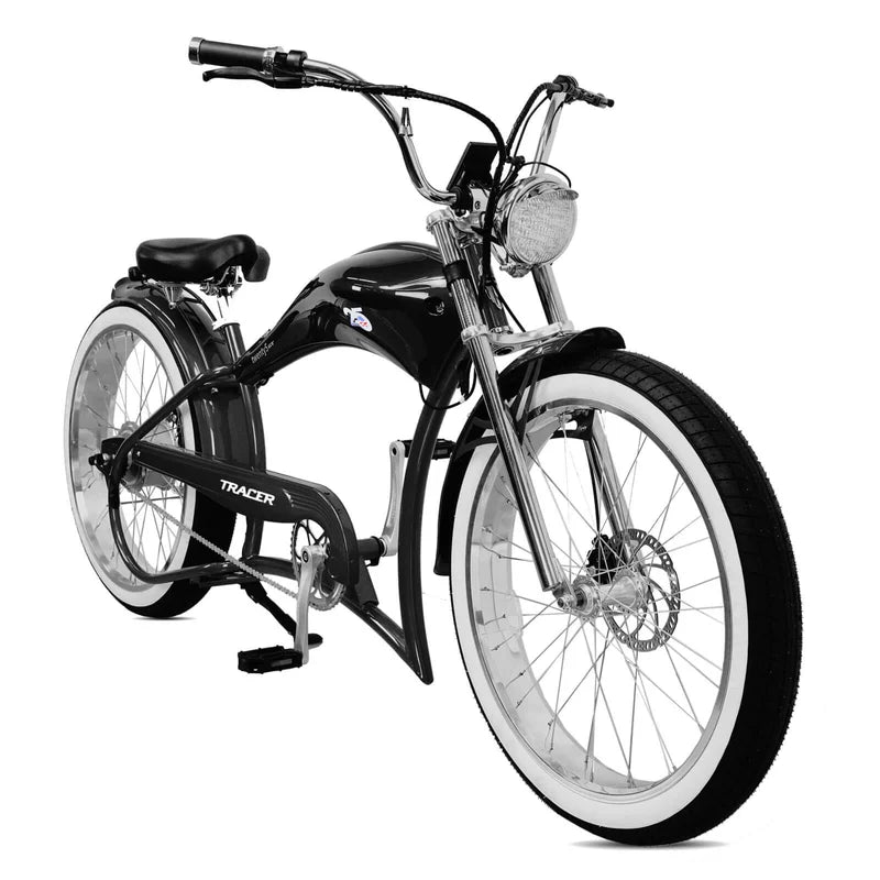 Tracer Twenty5 GT 500W 26" Chopper Cruiser E-Bike, 48V 17.5Ah Battery, 30–50 Mile Range, 26” Fat Tires, Up to 25 MPH