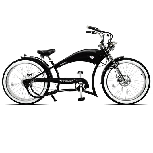 Tracer Twenty5 GT 500W 26" Chopper Cruiser E-Bike, 48V 17.5Ah Battery, 30–50 Mile Range, 26” Fat Tires, Up to 25 MPH