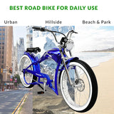 Tracer Twenty5 GT 500W 26" Cruiser E-Bike 500W Motor 22 mph 48V 17.5Ah Battery